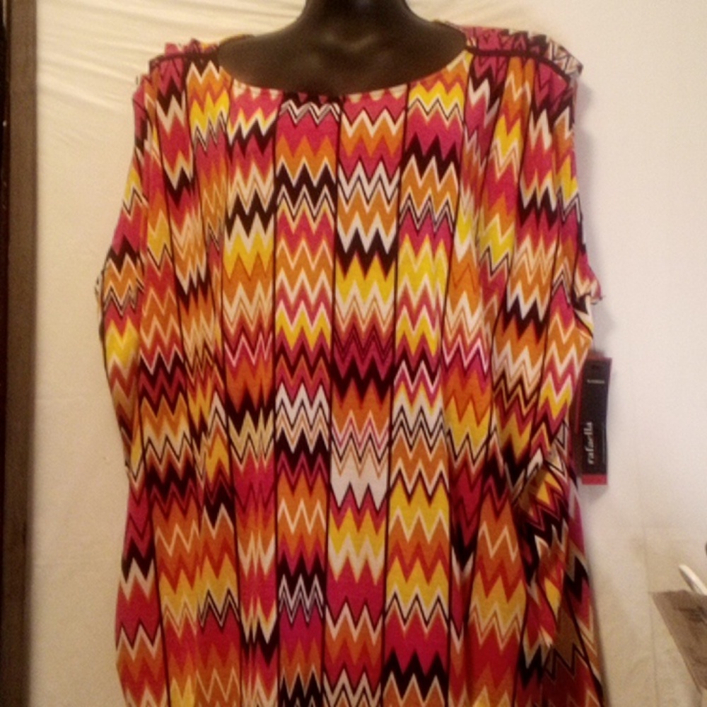 NWT Rafaella Sleeveless Multicolor Top Sz 2X